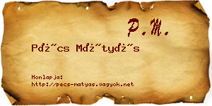 Pécs Mátyás névjegykártya