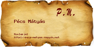 Pécs Mátyás névjegykártya